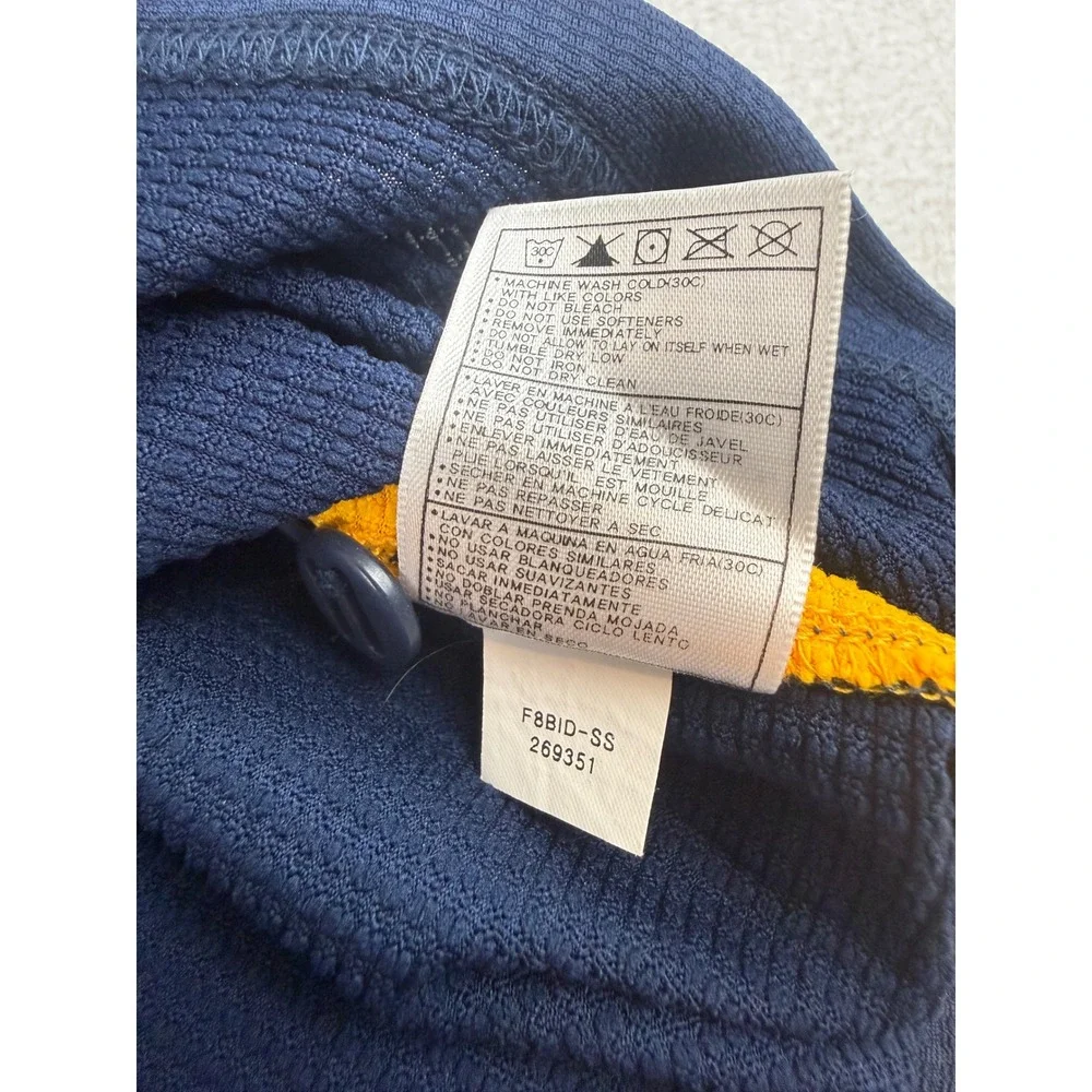 Nike Polo Shirt Mens Large Blue‎ Yellow West Virginia Mountaineers WVU Fit Dry